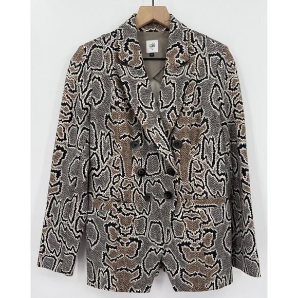CAbi Jackets & Blazers - Cabi Blazer Womens 4 Gray Beige Animal Snake Print Jacket Office‎ Career #3733